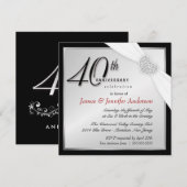 Cartes d'invitation élégantes pour les 40 ans (Devant / Derrière)