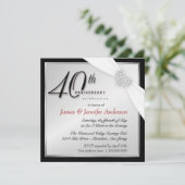 Cartes d'invitation élégantes pour les 40 ans (Debout devant)