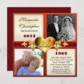 Cartes d'invitation élégantes pour les 50 ans de m (Devant / Derrière)