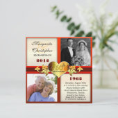 Cartes d'invitation élégantes pour les 50 ans de m (Debout devant)