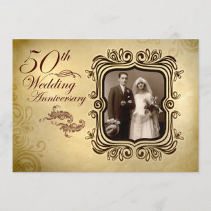 Cartes d'invitation élégantes pour les 50 ans de m