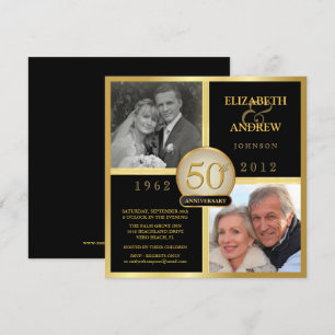 Cartes d'invitation élégantes pour les 50 ans de m