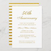 Cartes d'invitation élégantes pour les 50 ans de m (Devant / Derrière)