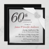 Cartes d'invitation élégantes pour les 60 ans (Devant / Derrière)
