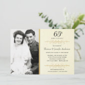Cartes d'invitation élégantes pour les 65 ans avec (Debout devant)