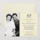 Cartes d'invitation élégantes pour les 65 ans avec (Devant / Derrière)