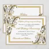 Cartes d'invitation élégantes pour noces d'or (Devant / Derrière)