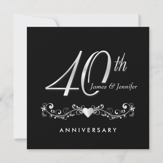 Cartes d'invitation élégantes pour une fête d'anni (Dos)