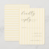 Cartes d'invitation élégantes rayées crème (Devant / Derrière)