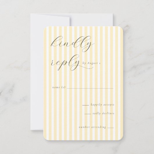 Cartes d'invitation élégantes rayées crème (Devant)