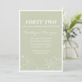 Cartes d'invitation élégantes vertes florales pour (Debout devant)
