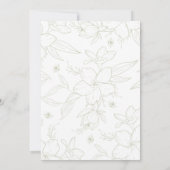 Cartes d'invitation élégantes vertes florales pour (Dos)