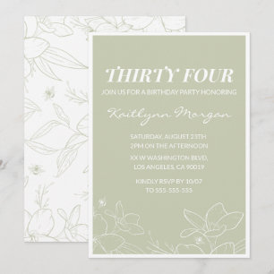 Cartes d'invitation élégantes vertes florales pour