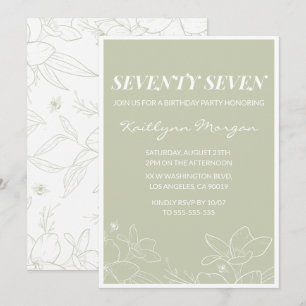 Cartes d'invitation élégantes vertes florales pour