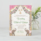 Cartes d'invitation éléphant & invitations de mari (Debout devant)
