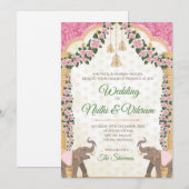 Cartes d'invitation éléphant & invitations de mari (Devant / Derrière)