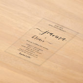 Cartes d'invitation en acrylique avec calligraphie (Poser)