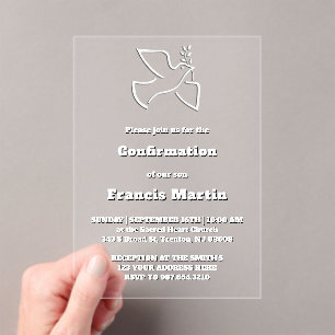 Cartes d'invitation en acrylique pour la confirmat