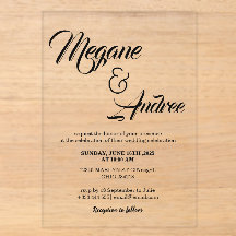 Cartes d'invitation en acrylique pour mariage mode