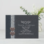 Cartes d'invitation en cuir noir et diamants de st (Debout devant)