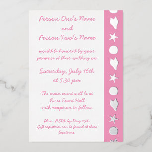 Cartes d'invitation en feuille de rose pétale pour