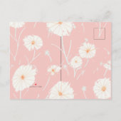 Cartes d'invitation en forme de pissenlit rose (Dos)