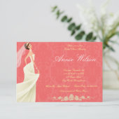 Cartes d'invitation en ivoire de la douche nuptial (Debout devant)