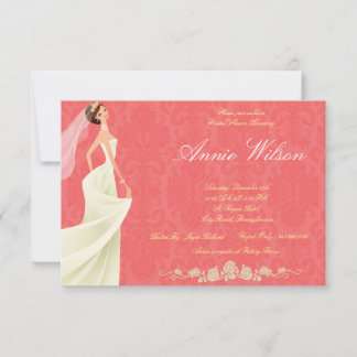 Cartes d'invitation en ivoire de la douche nuptial