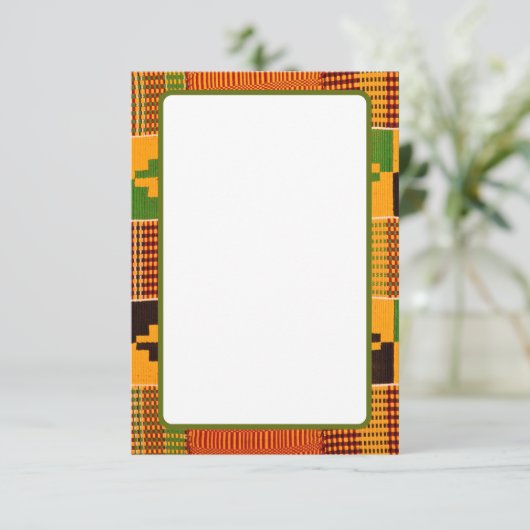 Cartes d'invitation et d'annonce à motif africain (Debout devant)