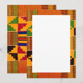 Cartes d'invitation et d'annonce à motifs africain (Devant / Derrière)