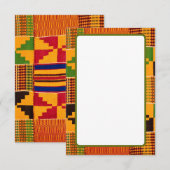 Cartes d'invitation et faire-part à motif africain (Devant / Derrière)