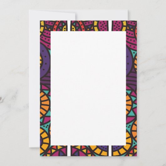 Cartes d'invitation et faire-part à motifs africai (Devant)