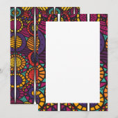 Cartes d'invitation et faire-part à motifs africai (Devant / Derrière)