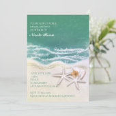 Cartes d'invitation Étoiles de mer sur la plage Ea (Debout devant)