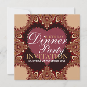 Cartes d'invitation exotiques bohèmes pour dîner d