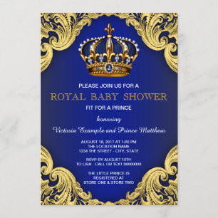 Cartes d'invitation Fancy Prince pour Baby Shower