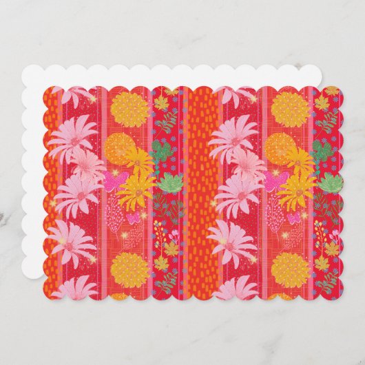 Cartes d'invitation festives rouges dos blanc (Devant / Derrière)