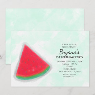 Cartes d'invitation fête d'anniversaire aquarelle 