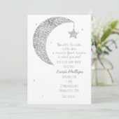 Cartes d'invitation Fête de Bébé Lune et Étoiles B (Debout devant)