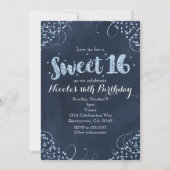 Cartes d'invitation fête douce 16 ans thème hiver  (Devant)