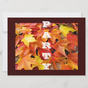 Cartes d'invitation Fête Feuilles d'automne Footba