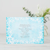 Cartes d'invitation fêtes Etoile de mer peinte ble (Debout devant)