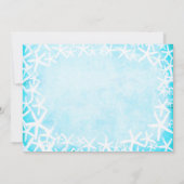 Cartes d'invitation fêtes Etoile de mer peinte ble (Dos)