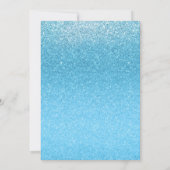 Cartes d'invitation fêtes Sweet 16 pailletées bleu (Dos)