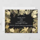 Cartes d'invitation feuilles de jardin tropical or (Dos)