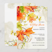 Cartes d'invitation Feuilles qui tombent Aquarelle (Devant / Derrière)