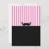 Cartes d'Invitation Filles Bash Moustache Rose Bla (Dos)