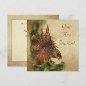 Cartes d'invitation Fleur de Paradis Fractale (Devant / Derrière)