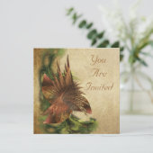 Cartes d'invitation Fleur de Paradis Fractale (Debout devant)