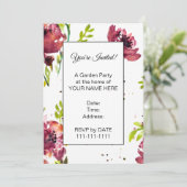 Cartes d'invitation Fleur Poppy aquarelle (Debout devant)